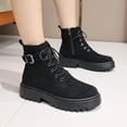 thumbnail image 2 of Wensltd Fall Shoes for Women Wide Width Round Toe Fashion Solid Color Comfortable Ankle Boots, 2 of 9