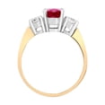 thumbnail image 2 of 18ct Gold Jewelco London Diamond Red Ruby Trilogy Engagement Ring 8mm, 2 of 5