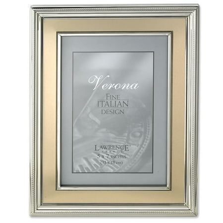 5x7 Silver Plated Metal Picture Frame - Brushed Gold Inner Panel
