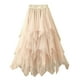 thumbnail image 1 of Gibobby mini faldas de mujer Falda de mujer de gasa de primavera de cintura larga de color sólido falda de malla falda alta elástica(Beige， S), 1 of 3