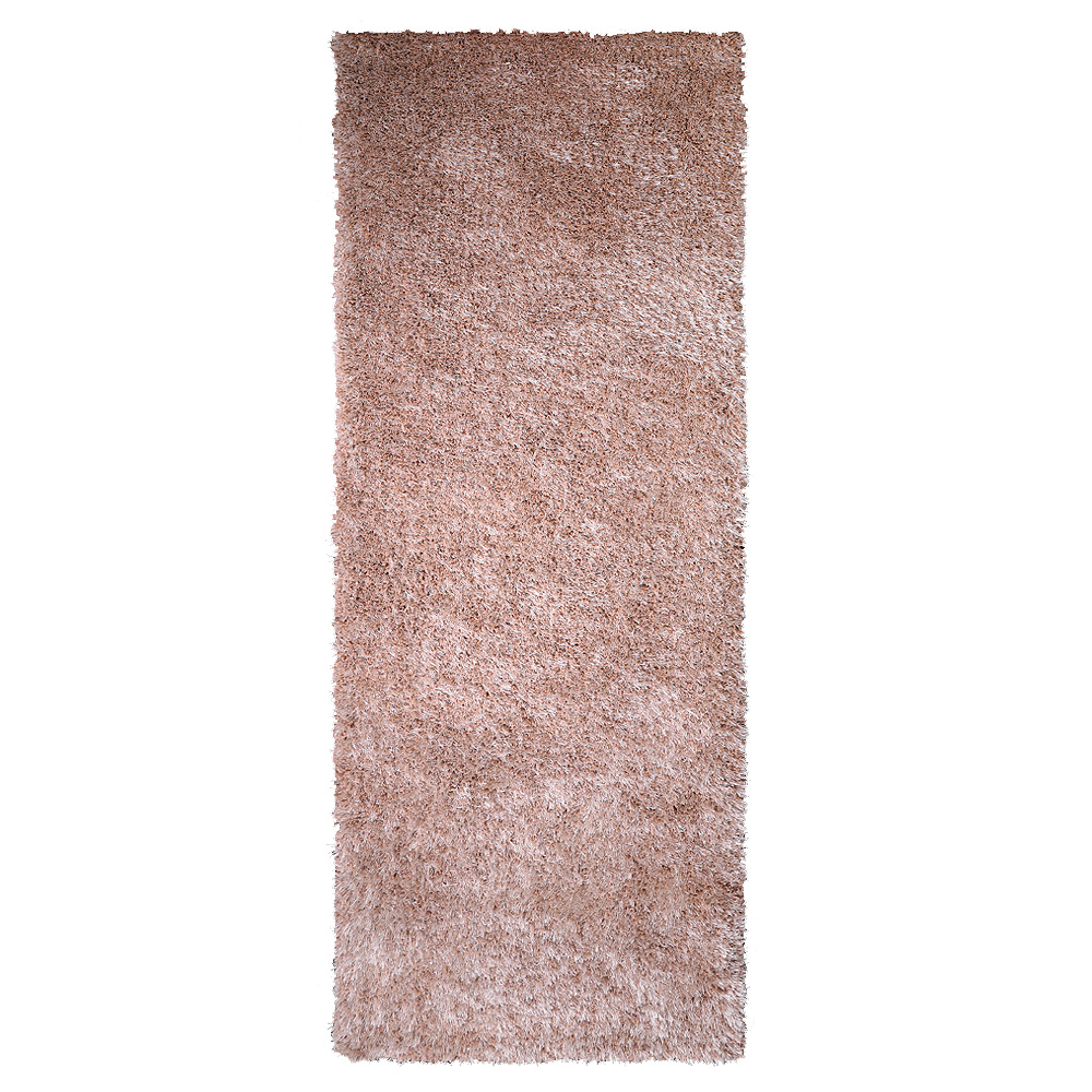 Rugsotic Carpets Hand Tufted Shag Polyester Eco-Friendly Area Rugs - 2'6''x10', Runner, Beige, Plain Solid Design, High Pile Handmade Anti Skid Rugs for Living Room, Bed Room K00111