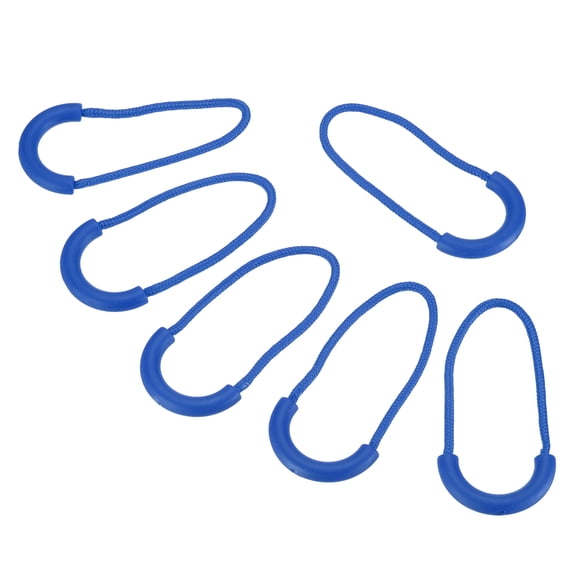 Zipper Pulls Replacement, 15 Pack Extension Cord Handle Plastic U-Shape Tab Tag Extender for Luggage Backpacks Jackets, Navy Blue