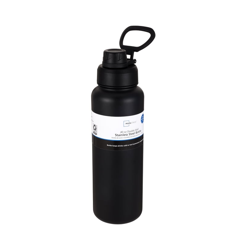 Mainstays 40 oz Black Double-Wall Water Bottle photo 2