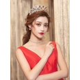 thumbnail image 3 of Women Luxurious Crystal Rhinestone Bridal Crown Princess Headpieces Girls Tiara Accessory With Comb, 3 of 4
