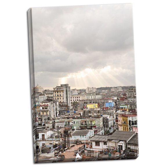 Gango Home Decor Cuban Skyline II by Karyn Millet (Ready to Hang); One 24x36in Hand-Stretched Canvas