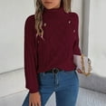 thumbnail image 6 of Sweaters for Women 2025 Fall Winter Long Lattern Sleeve Turtleneck Knitted Sweater Jumper Top Womens Pullover Sweaters, 6 of 8