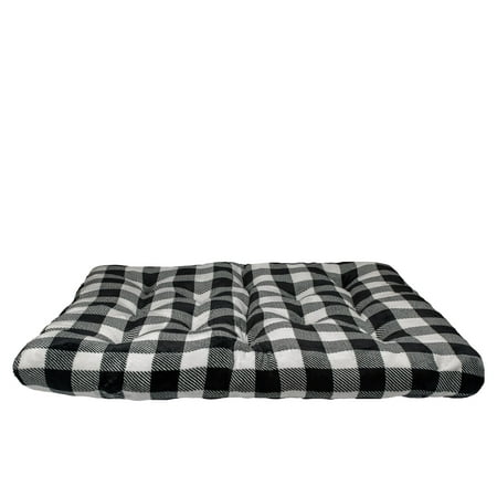 Vibrant Life Extra Large Dog Bed  Plush Tufted Black Buffalo Plaid