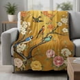 thumbnail image 2 of White Spring Floral Blanket Soft Cozy Warm Throw Blanket for Couch, Plush Fuzzy Flannel Fleece Blankets for Sofa, Farmhouse Birds Flowers Branches Bed Blankets Lightweight Gifts for Women, 30"x40", 2 of 9
