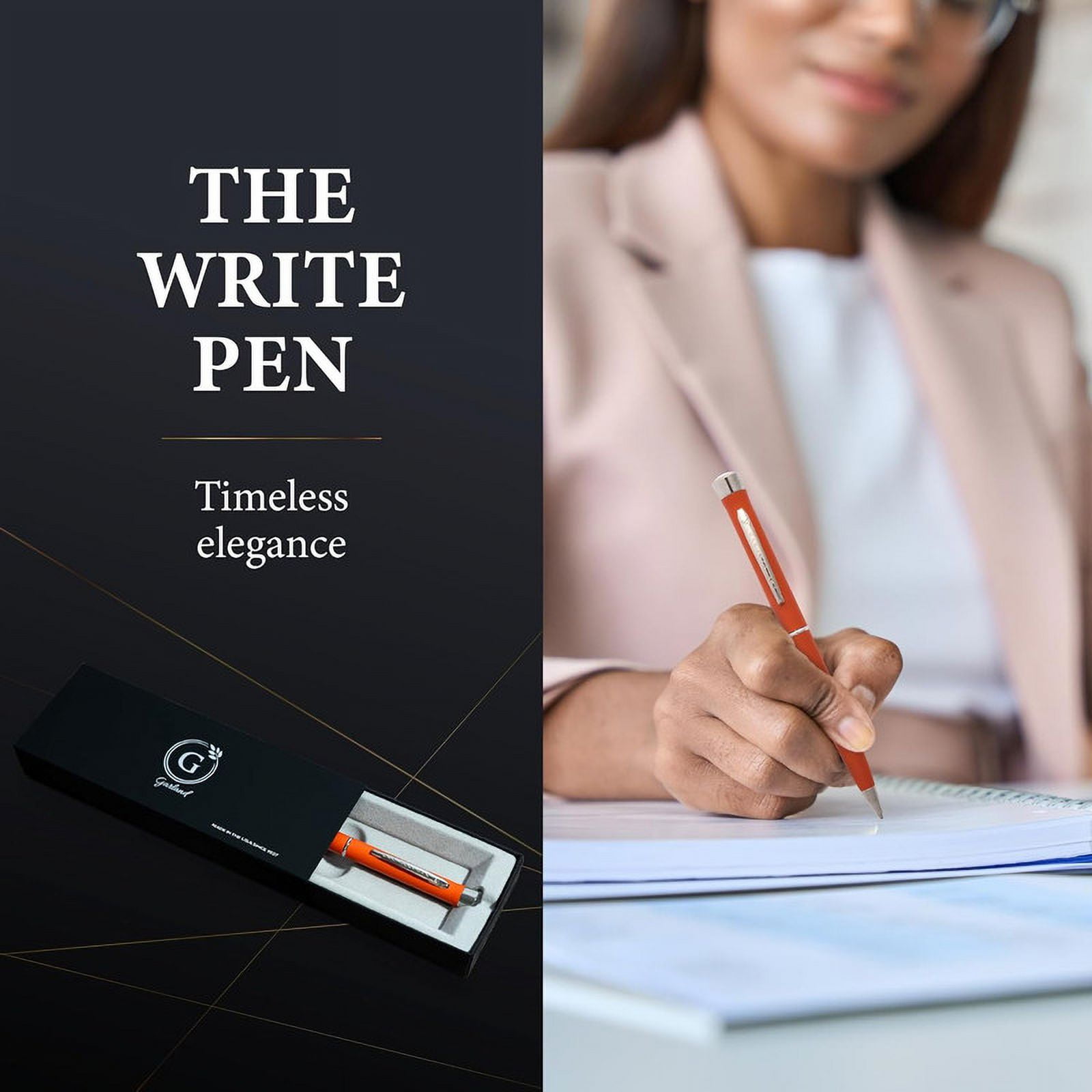 Garland Metal Twist Pen - Made in USA - Premium Cerakote Coating, Durable & Stylish Finish, Gift for Executive, Graduate, Professional, Classy Gift Box, Refillable - Flat Dark Earth with Chrome
