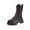 Black Boot, variant on Women Mid Calf Boot Round Toe Lace Up Stretch Panel Chunky Sole Shoe For Street Tour Brown 36