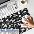 thumbnail image 4 of Long Mouse Pads for Desk,Black White Medical Symbol Pattern Desk Mats on Top Of Desks, Desk Mouse Pad Extra Large with 3mm Non-Slip Base and Stitched Edge for Gaming,Office,Work,Home 31.5"x11.8", 4 of 6