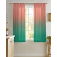 thumbnail image 4 of Red Green Ombre Sheer Curtains 54 Inch Length 2 Panels Set for Living Room/Bedroom, Modern Art Gradient Orange Kitchen Curtains Grommet Semi-Sheer Curtains Drapes Voile Window Treatments 42"x54"x2, 4 of 7