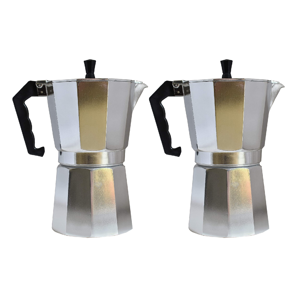 Imusa Aluminum Stovetop Espresso Maker 12 Cup Silver, 2 Pack