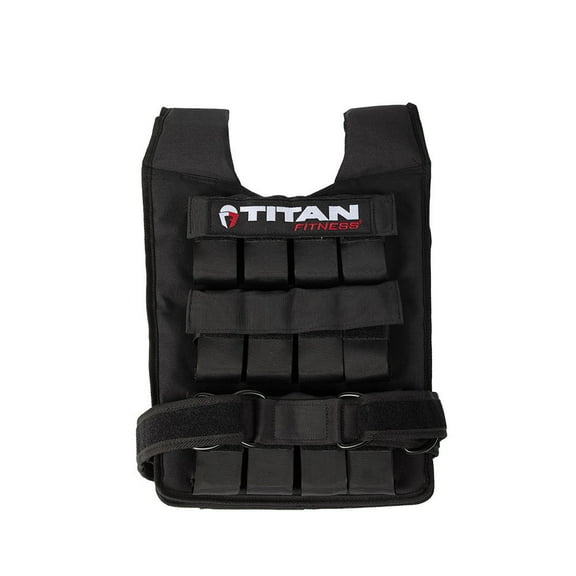 Titan Fitness Elite Series 50 LB Adjustable Weight Vest, (20) 2.5 LB Solid Cast Iron Weights, Body Weight Vests for Training Workout, Jogging, Cardio, Walking, Weighted Workout Equipment