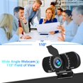 thumbnail image 4 of Webcam for PC, 1080P Webcam with Microphone/Tripod/Privacy Cover/Wide Angle 110°, Plug &  USB Web Camera for Desktop Computer PC Laptop  Video Calling/Streaming/Zoom Conference, 4 of 8