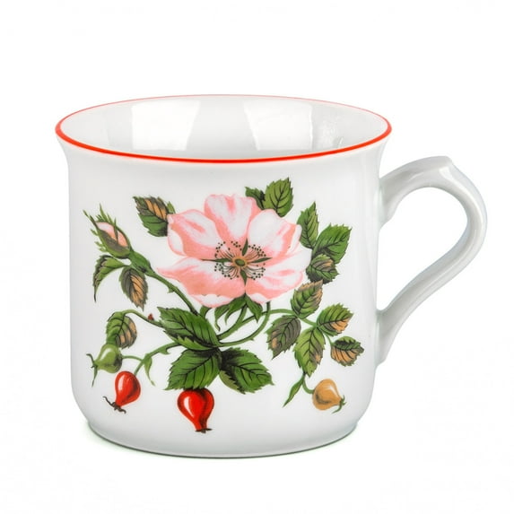 Awakening Mug Blooming Wild Rose Porcelain Mug 15.72 fl oz (465 ml) Tea Cup Coffe Mug Cup for Cappuccino Latte and Milk