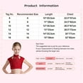 thumbnail image 7 of iixpin Kids Girls Crop Top for Jazz Dance Performance Athletic Figure Skating Tank Vest Gymnastics T-Shirts White 6, 7 of 7