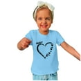 thumbnail image 3 of Penkiiy Toddler Kids Boys Girls Fashion Cute Solid Color Round Neck Valentine's Day Heart Print Short Sleeve Top 7-8 Years Blue, 3 of 6