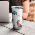 thumbnail image 4 of 20 Oz Dachshund Footprint Bone Coffee Tumbler Double Wall Insulated Stainless Steel Water Bottle | Metal Reusable Thermoses Flask with Cup Cap | Leak & Sweat Proof with Anti-Dust Lid, 4 of 7