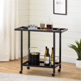 thumbnail image 4 of Pemberly Row Contemporary Metal Bar Cart in Black, 4 of 6