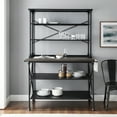 thumbnail image 2 of Crosley Furniture Madeleine Kitchen Island And Hutch with Shelves for Storage, Microwave Stand, Coffee Bar, 2 of 15