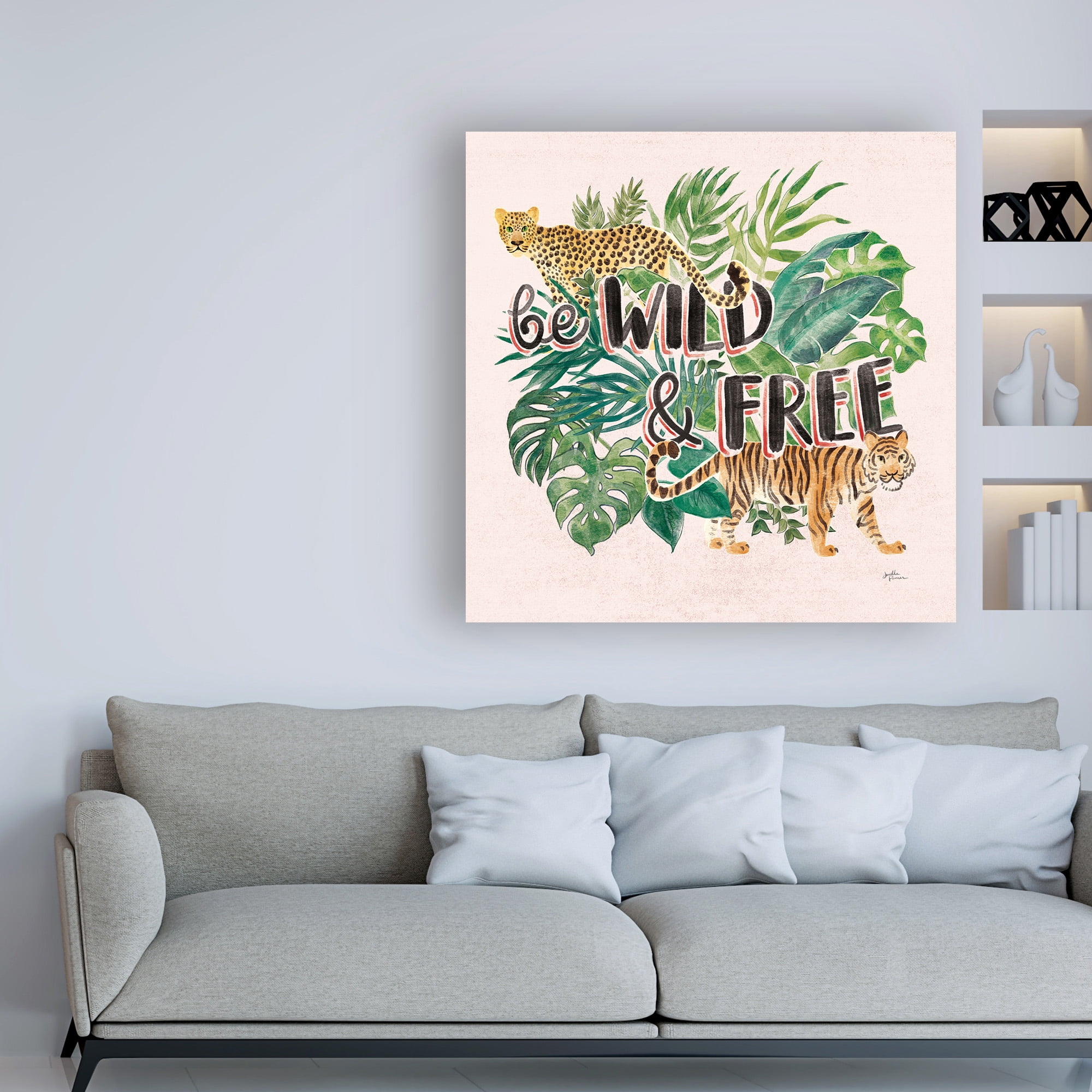 Trademark Fine Art 'Jungle Vibes VII - Be Wild and Free Pink' Canvas Art by Janelle Penner