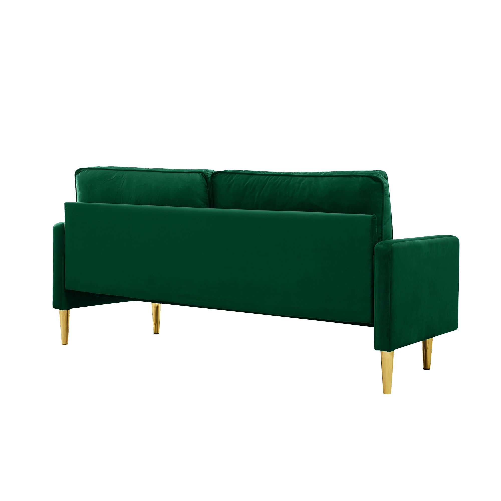 65" Velvet Upholstered Small Loveseat Couch, 2 Seater Sofa with Pine Wood Frame, Comfortable Loveseat with High-Density Sponge for Living Room, Green