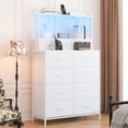 thumbnail image 4 of CazToi Smart Dresser 11-Drawer Fabric Organizer with RGB LED Lights Wireless Charging Station, 4 of 9