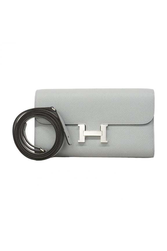 Pre-Owned Hermes Herms Constance To Go Shoulder Wallet, Epsom Leather, Green Pantan, K Stamp,...