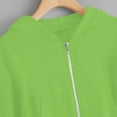 thumbnail image 6 of Ecqkame Girls Crop Sweatshirts Casual Solid Color Short Style Jackets Hooded Long Sleeved Sweatshirt with Pockets for Teens Green 7 Year, 6 of 7