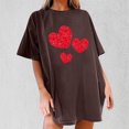 thumbnail image 2 of Diufon Hauts de la Saint-Valentin pour Femmes, Manches Courtes, Col Rond, Pull Tendance, Blouse Longue Imprimée à Sequins, 2 of 5