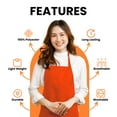 thumbnail image 3 of Avalon Kitchen 12-Pack Orange Aprons – Unisex Adjustable Bib for Cooking, BBQ, Painting & Restaurant, 3 of 5
