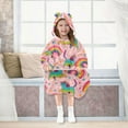 thumbnail image 7 of Dailycode Wearable Blanket Hoodie Oversized Sherpa Flannel Blankets with Pocket for 3-14 Year Old Rainbow Cats Unicorns, 7 of 7