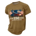 thumbnail image 2 of Zimjoy Men's 4th of July T-Shirts Patriotic Cannon Fireworks Graphic Tee Shirts 250 Years of Freedom Crew Neck Short Sleeve Tops, Light Brown L, 2 of 5