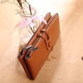 thumbnail image 4 of Cartera grande de piel vintage para mujer con protección RFID, muchos compartimentos, 13 compartimentos para tarjetas y bolsillo para el móvil, marrón, 4 of 5