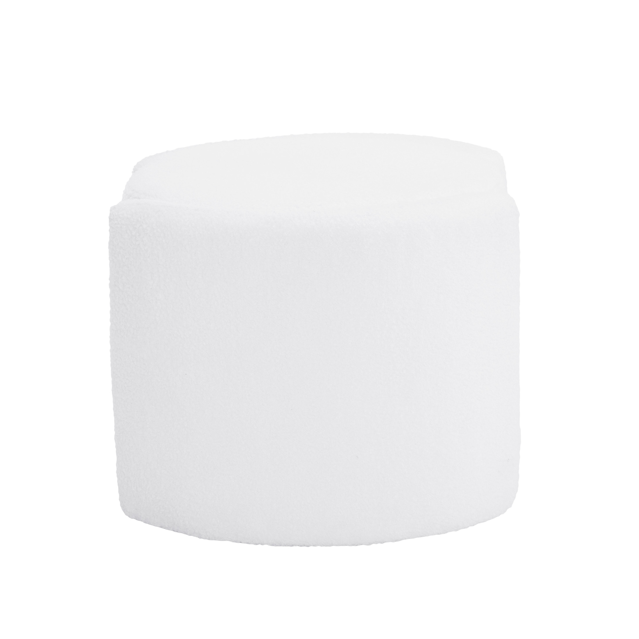 Lamb Fleece Storage Ottoman with Lid, Plush Seating & Storage, White
