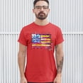 thumbnail image 3 of Tee Hunt Colorful American Flag T-shirt Patriotic 4th of July Independence Men's Tee, Red, XX-Large, 3 of 5