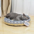 thumbnail image 3 of Vibrant Life 20" Round Calming Cat and Dog Bed with Geometry Patten, Grayand Yellow, 20" x 20", 3 of 5