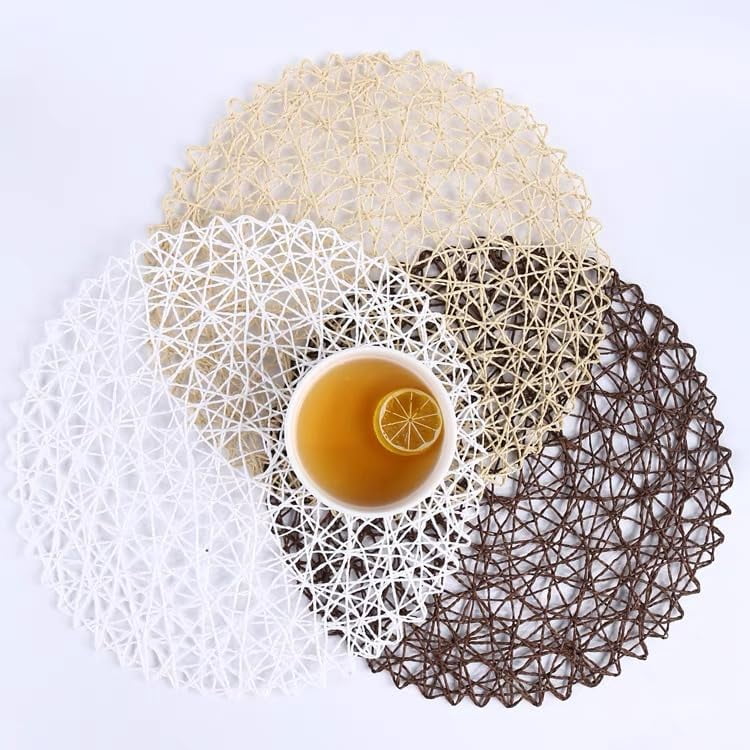 Clearance! Aminojy Decorative Table Mats - 6 Pack Fine Paper Rope Placemats - Ideal for Restaurant Tables and Kindergarten DIY