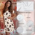 thumbnail image 7 of SEANATIVE Short Sleeve Nightgowns for Women Button Down Soft Sleepshirt Lightweight Nightdress Casual Loungewear with Round Neckline for All Seasons Wear, L, Dachshund Dog Claw Love Pattern Beige, 7 of 7