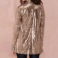 thumbnail image 7 of 3/4 Sleeve Sequin Blazers for Women Business Casual Sparkly Jacket Glitter Notched Collar Open Front Work Outfits, 7 of 7