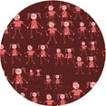 thumbnail image 1 of Ahgly Company Machine Washable Indoor Round Transitional Grapefruit Red Area Rugs, 6' Round, 1 of 7