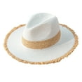 thumbnail image 2 of de Vintage, parasol de para verano, protección , sombreros de vaquero de Panamá, Fedora para jardinería, niñas, , Blanco Salvador Sombrero de paja de ala ancha, 2 of 8