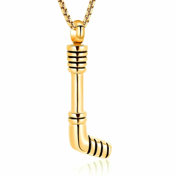 Hockey Stick Urn Necklace for Ashes Sports Cremation Jewelry for Women Men Pet / Human Ashes Pendant Locket Holder