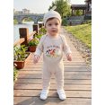 thumbnail image 3 of Cjfdfy Newborn Baby Boy Girl Fall Outfit New To The Farm Print Long Sleeve Waffled Romper And Hat Infant Cute Cow Farm Outfit 0-18M Newborn Coming Home Clothes, 3 of 9