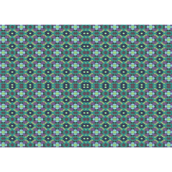 Ahgly Company Indoor Rectangle Patterned Mint Green Area Rugs, 7' x 9'