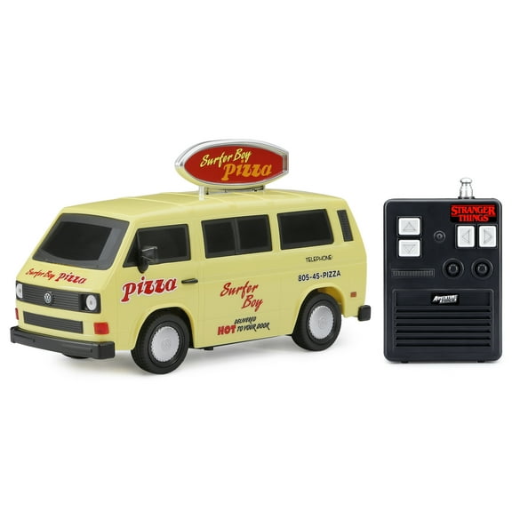 Adventure Force (1:20) Stranger Things Pizza Van Battery Radio Control Beige Car, 2036U
