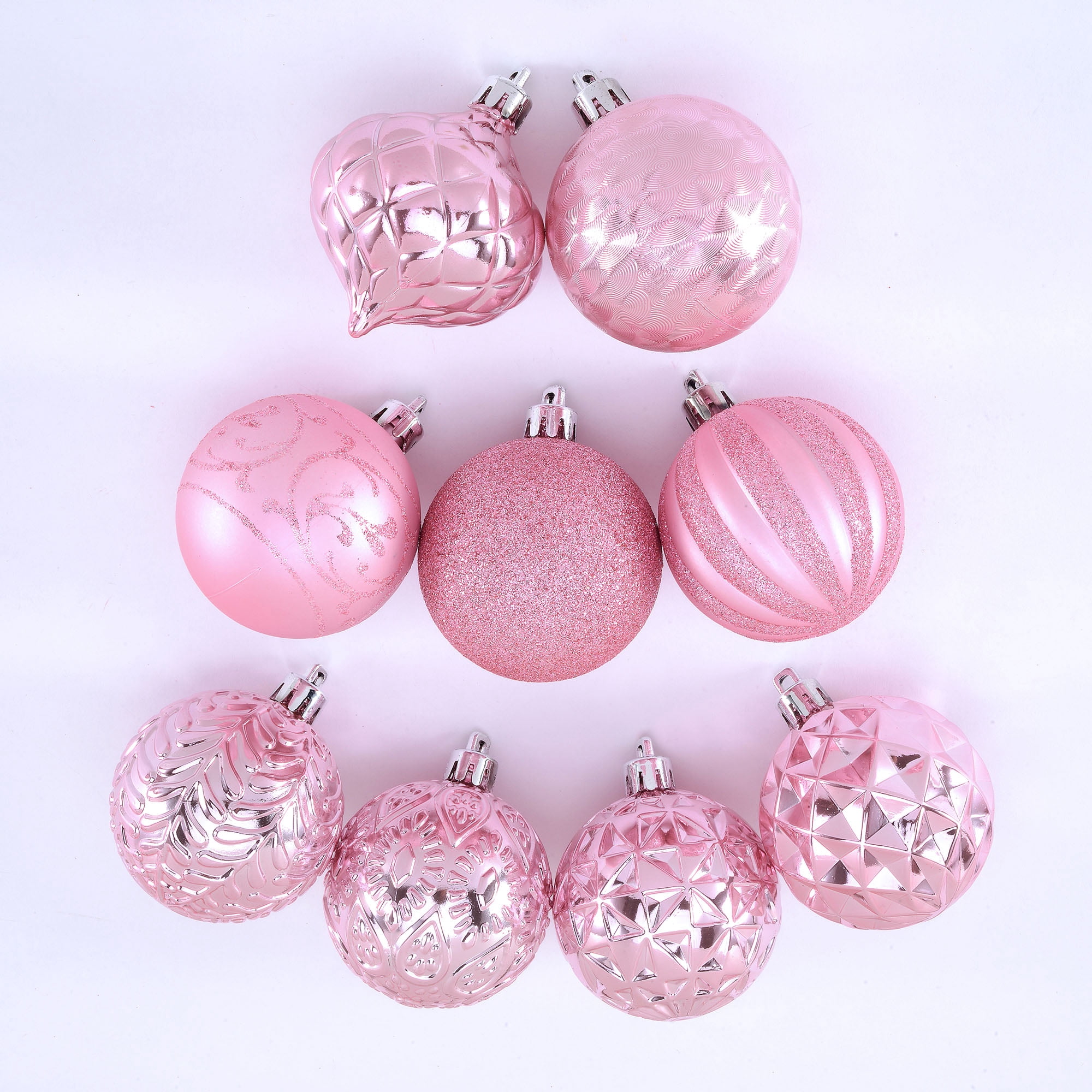 Holiday Time 40 Count Shatterproof Ornaments- Pink