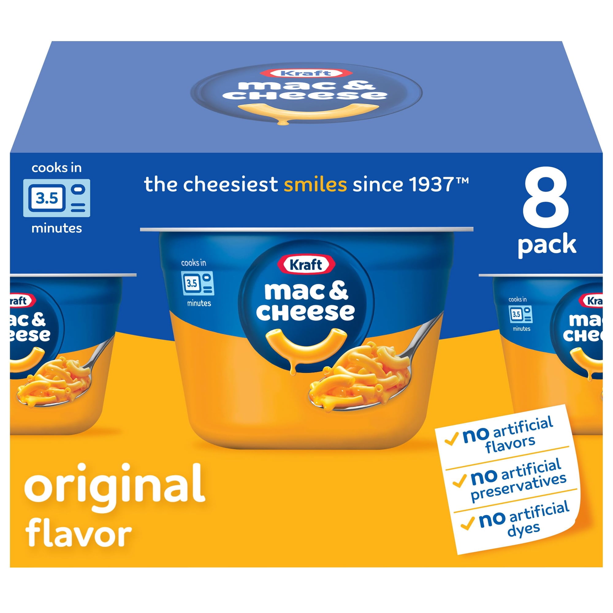Kraft Mac & Cheese Cups Dinner Sides Flavor No Flavors Preservatives 2.05 oz