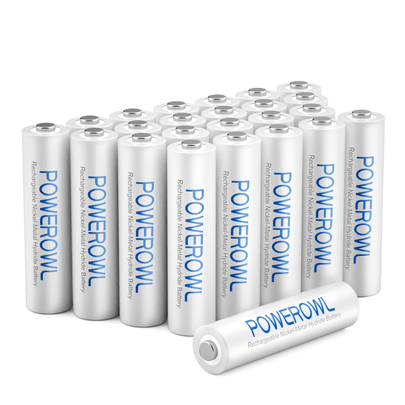 Powerowl 24 Pack Rechargeable AAA Batteries 1000mAh NiMH, High Capacity Low Self-Discharge Triple a Battery